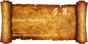 Geher Matild névjegykártya